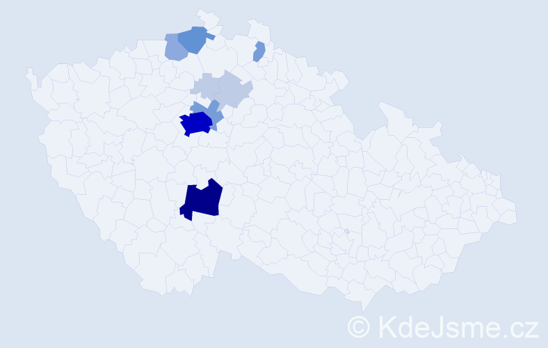 Příjmení: 'Bejdl', počet výskytů 33 v celé ČR
