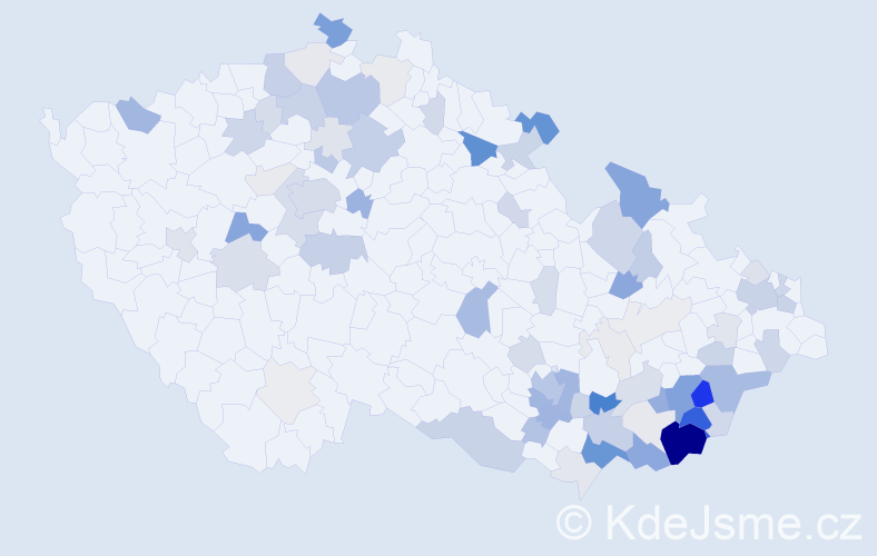 Příjmení: 'Hamšík', počet výskytů 270 v celé ČR