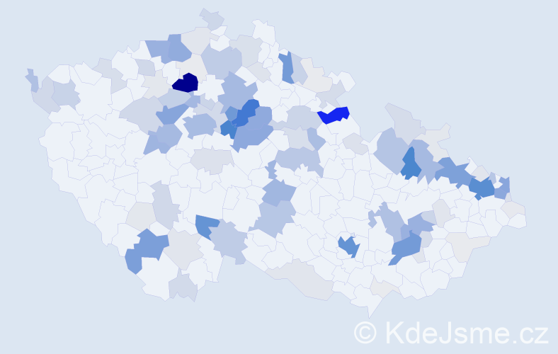 Příjmení: 'Stojka', počet výskytů 630 v celé ČR