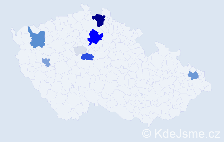 Příjmení: 'Malai', počet výskytů 11 v celé ČR