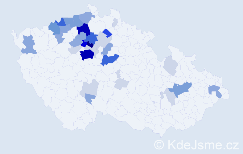 Příjmení: 'Prejzová', počet výskytů 139 v celé ČR