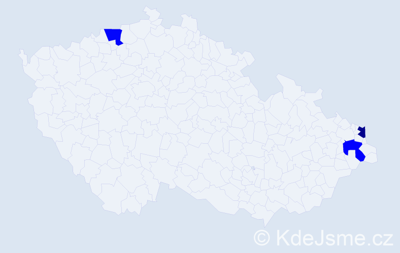Příjmení: 'Kafanová', počet výskytů 9 v celé ČR