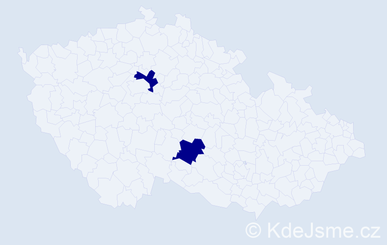 Příjmení: 'Tsevegmid', počet výskytů 2 v celé ČR