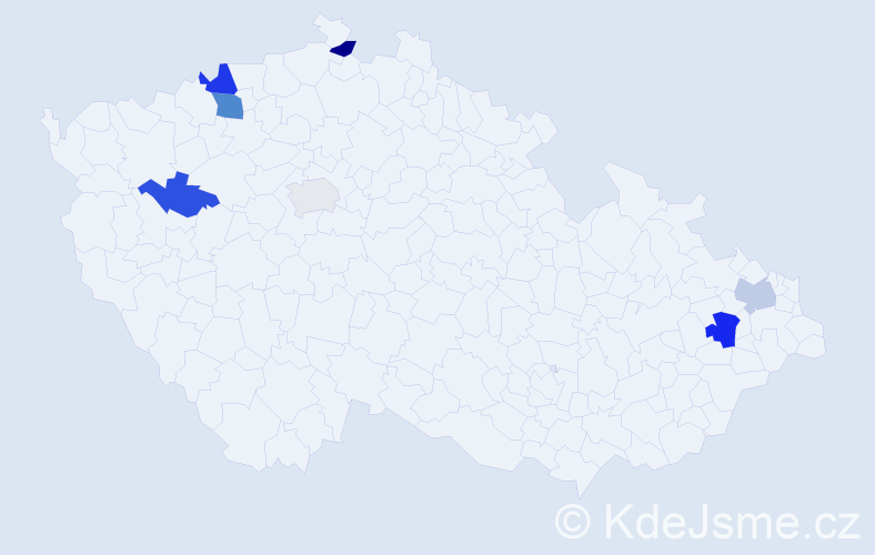 Příjmení: 'Kozlok', počet výskytů 24 v celé ČR