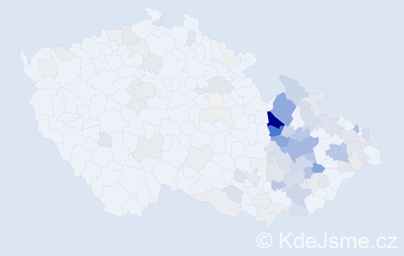 Příjmení: 'Balcárek', počet výskytů 444 v celé ČR