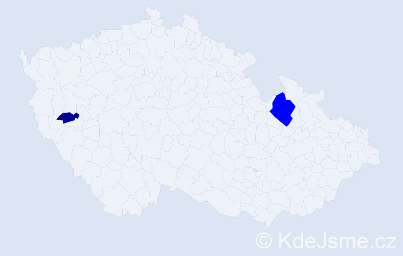 Příjmení: 'Chaney', počet výskytů 3 v celé ČR