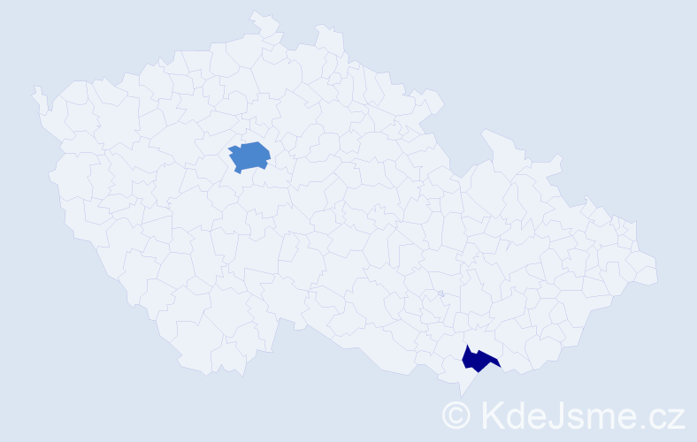 Příjmení: 'Koli', počet výskytů 4 v celé ČR