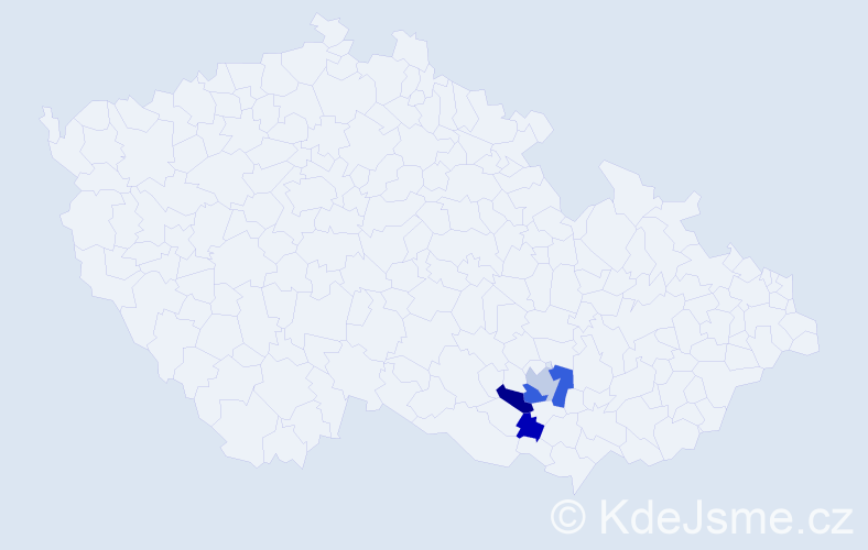 Příjmení: 'Moreso', počet výskytů 8 v celé ČR