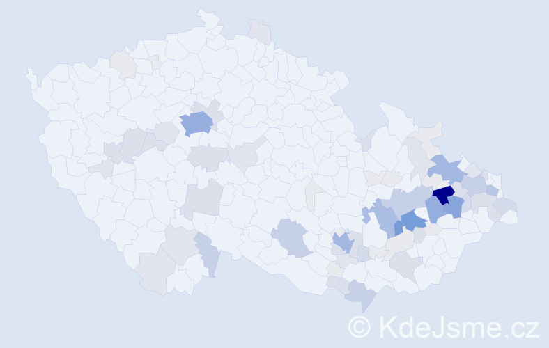 Příjmení: 'Mik', počet výskytů 287 v celé ČR