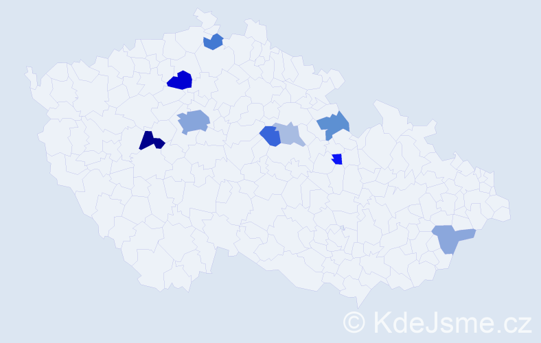 Příjmení: 'Erdinger', počet výskytů 21 v celé ČR