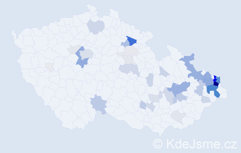 Příjmení: 'Chroboková', počet výskytů 169 v celé ČR