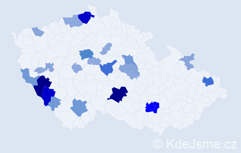 Příjmení: 'Kislinger', počet výskytů 89 v celé ČR