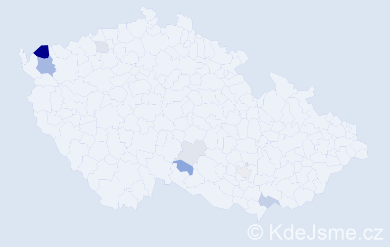 Příjmení: 'Wnek', počet výskytů 15 v celé ČR