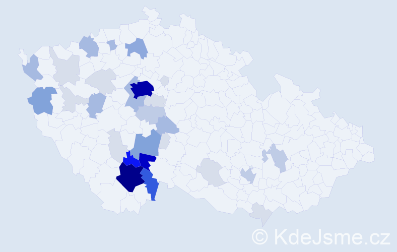 Příjmení: 'Malecha', počet výskytů 131 v celé ČR