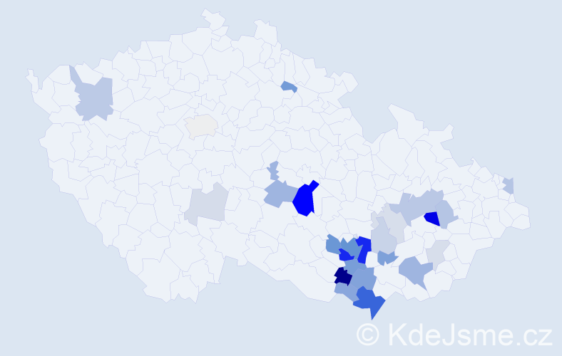 Příjmení: 'Ruberová', počet výskytů 80 v celé ČR