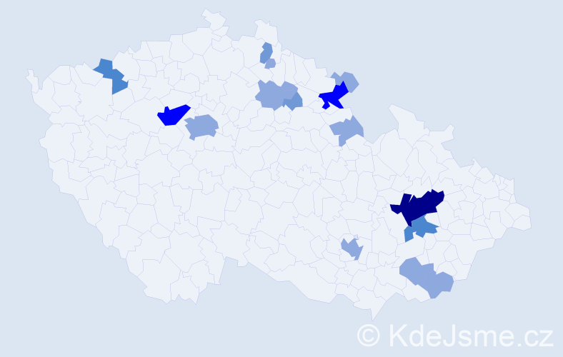 Příjmení: 'Teimerová', počet výskytů 33 v celé ČR