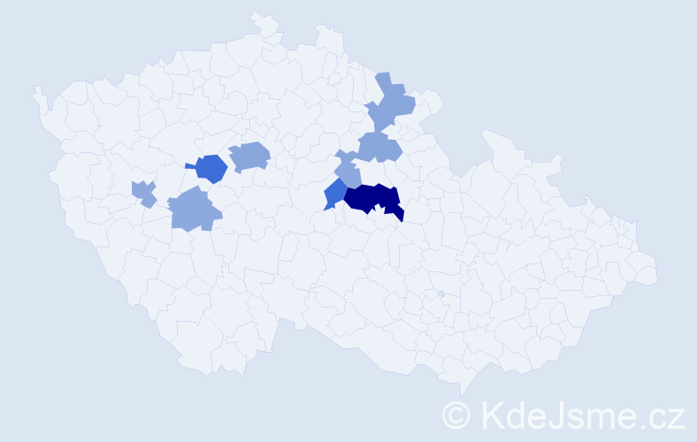 Příjmení: 'Trávnička', počet výskytů 30 v celé ČR