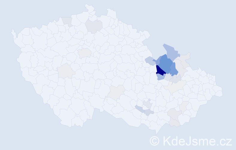 Příjmení: 'Haltmarová', počet výskytů 114 v celé ČR
