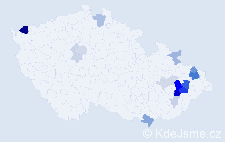 Příjmení: 'Irglová', počet výskytů 47 v celé ČR