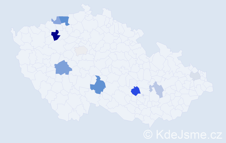 Příjmení: 'Hindra', počet výskytů 17 v celé ČR