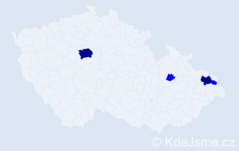 Příjmení: 'Mackovčáková', počet výskytů 6 v celé ČR