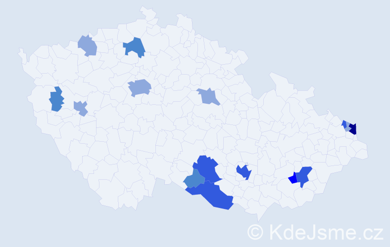 Příjmení: 'Kampf', počet výskytů 35 v celé ČR