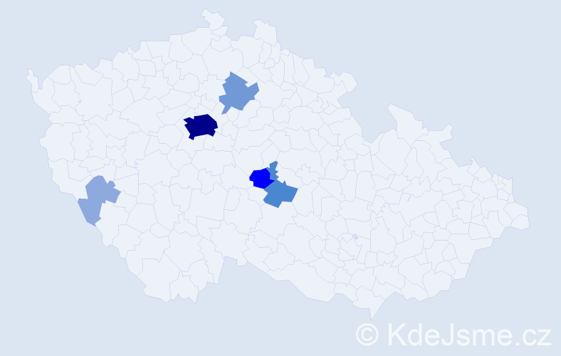 Příjmení: 'Kotanová', počet výskytů 24 v celé ČR