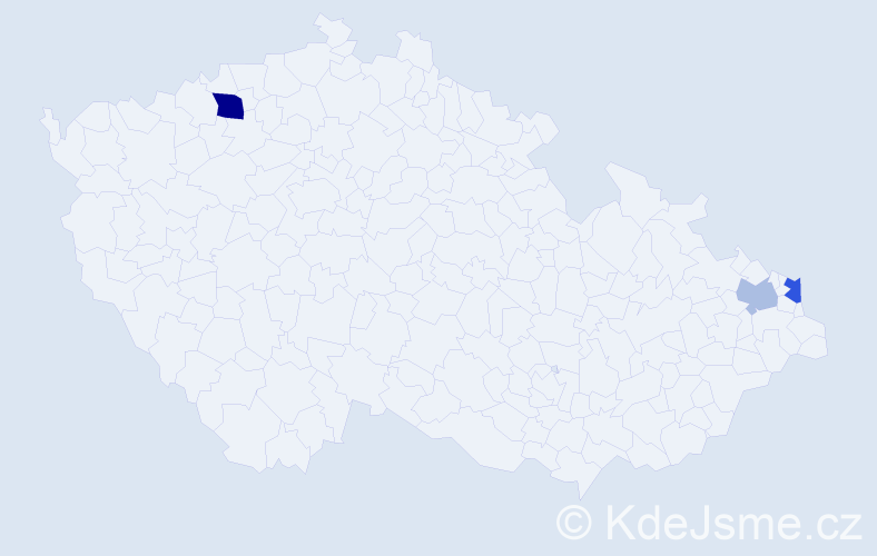 Příjmení: 'Juščak', počet výskytů 10 v celé ČR