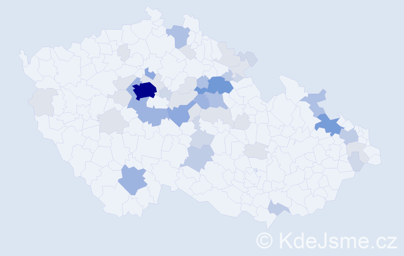 Příjmení: 'Flegrová', počet výskytů 135 v celé ČR