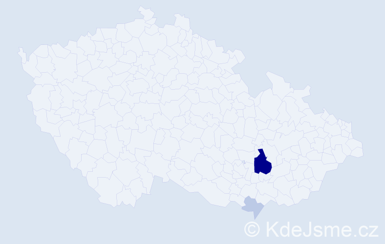Příjmení: 'Studňařová', počet výskytů 9 v celé ČR