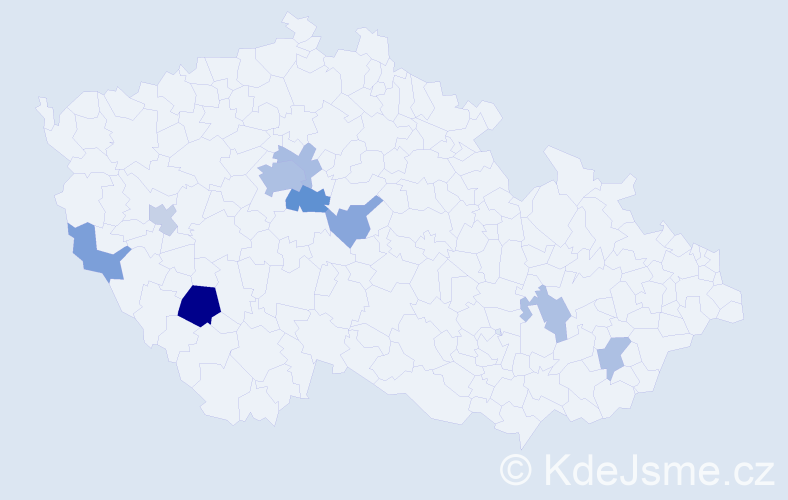 Příjmení: 'Regal', počet výskytů 20 v celé ČR
