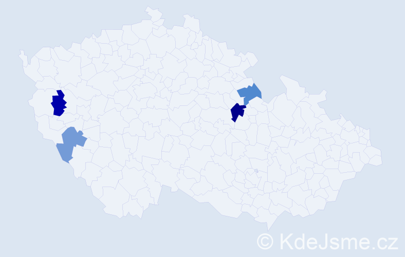 Příjmení: 'Kotras', počet výskytů 5 v celé ČR