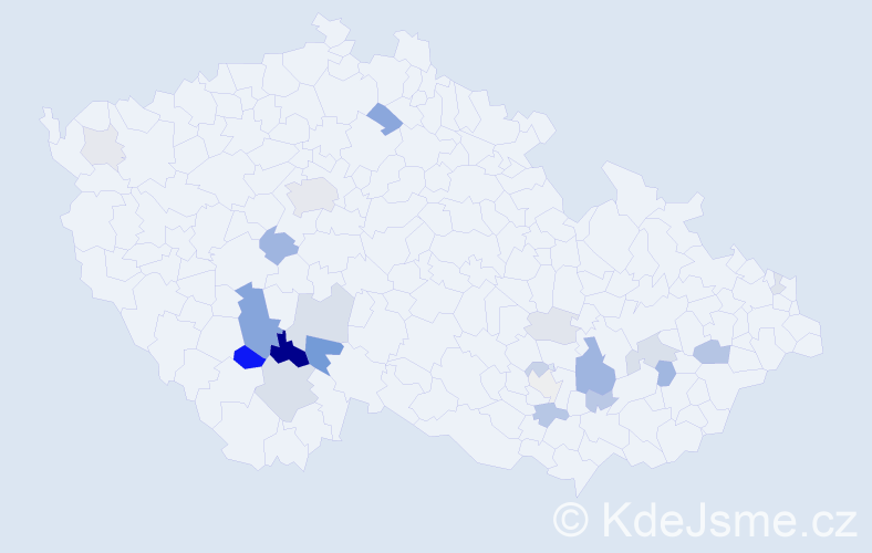 Příjmení: 'Krampl', počet výskytů 61 v celé ČR