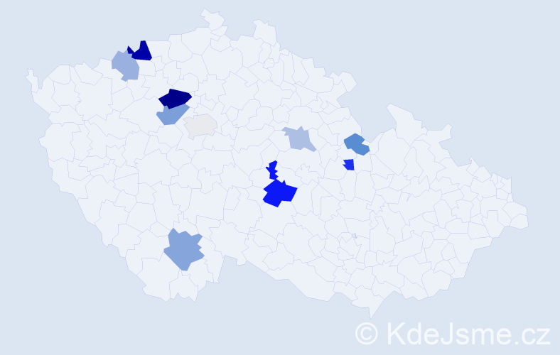 Příjmení: 'Patlevičová', počet výskytů 18 v celé ČR