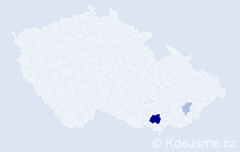Příjmení: 'Újhelyiová', počet výskytů 4 v celé ČR
