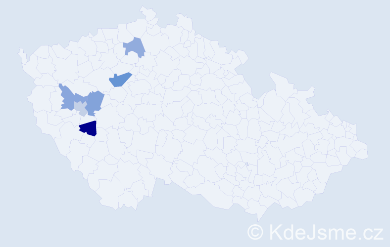 Příjmení: 'Šveinarová', počet výskytů 8 v celé ČR