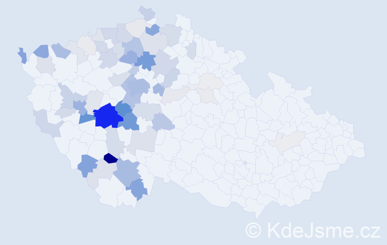 Příjmení: 'Pečená', počet výskytů 253 v celé ČR