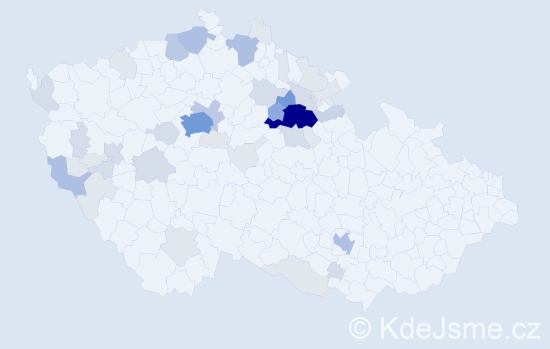 Příjmení: 'Bezvoda', počet výskytů 134 v celé ČR