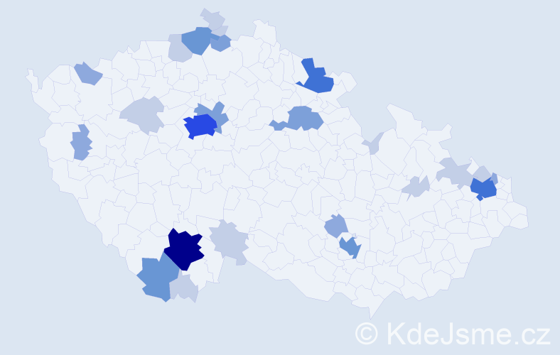 Příjmení: 'Bobrová', počet výskytů 69 v celé ČR