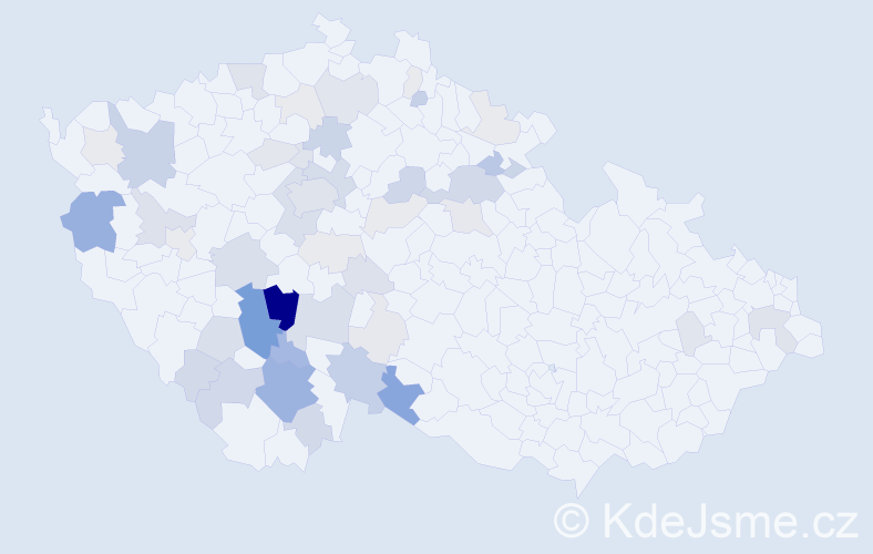Příjmení: 'Kálal', počet výskytů 152 v celé ČR