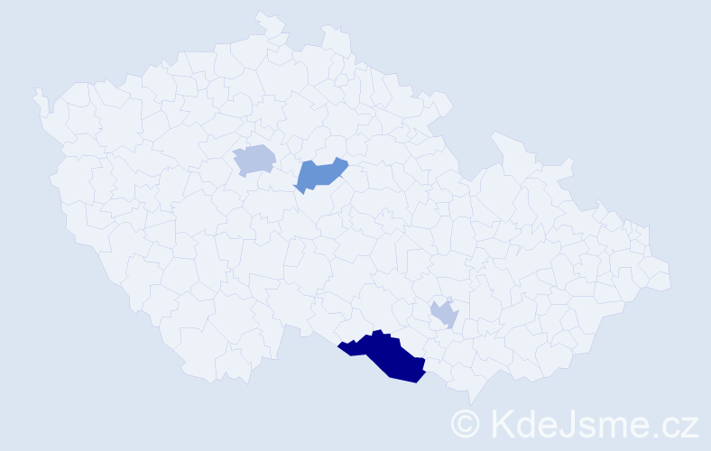 Příjmení: 'Stastny', počet výskytů 8 v celé ČR