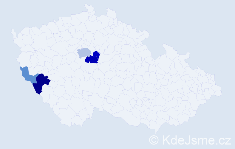 Příjmení: 'Kock', počet výskytů 13 v celé ČR