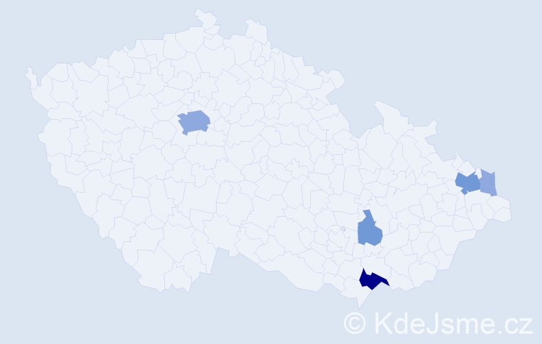 Příjmení: 'Skutecký', počet výskytů 15 v celé ČR