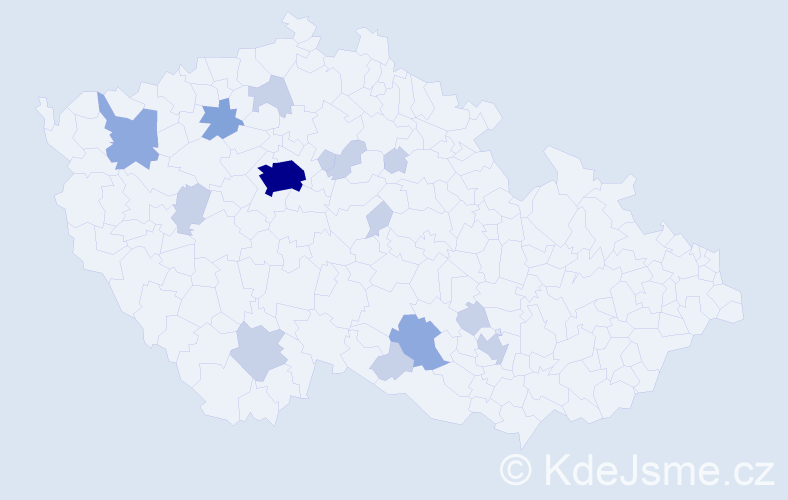 Příjmení: 'Kolomiyets', počet výskytů 29 v celé ČR