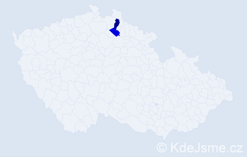 Příjmení: 'Bajdichová', počet výskytů 3 v celé ČR