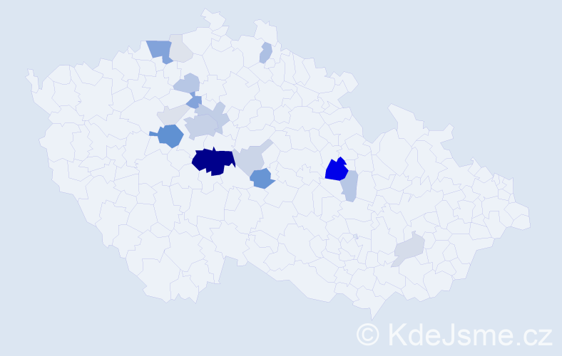 Příjmení: 'Řejha', počet výskytů 63 v celé ČR