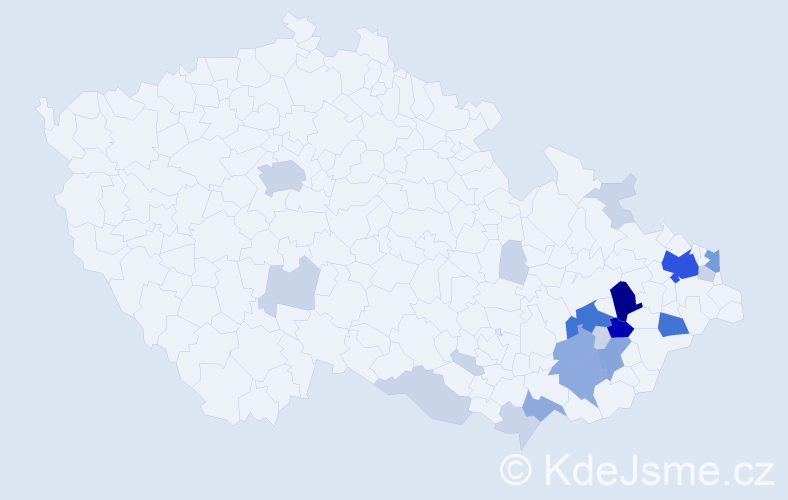 Příjmení: 'Mikšánková', počet výskytů 71 v celé ČR