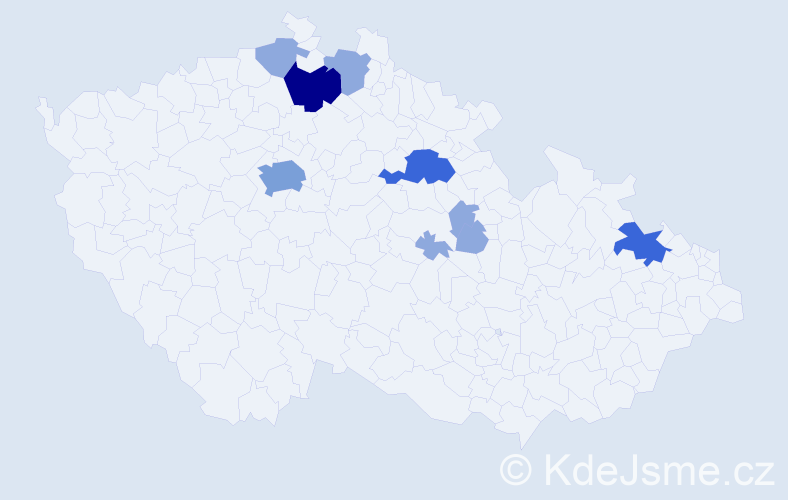 Příjmení: 'Serdelová', počet výskytů 22 v celé ČR