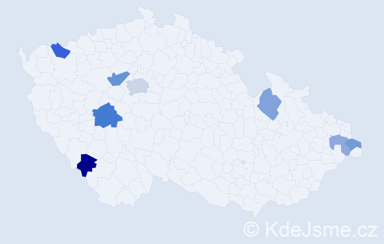 Příjmení: 'Jadwiszczoková', počet výskytů 12 v celé ČR
