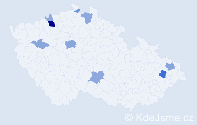 Příjmení: 'Kozlok', počet výskytů 26 v celé ČR